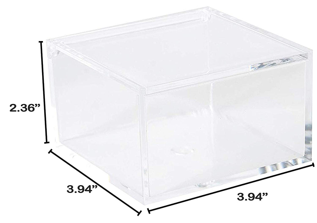 Clear Acrylic Boxes 3.94"X3.94"X2.36" 2 Pack