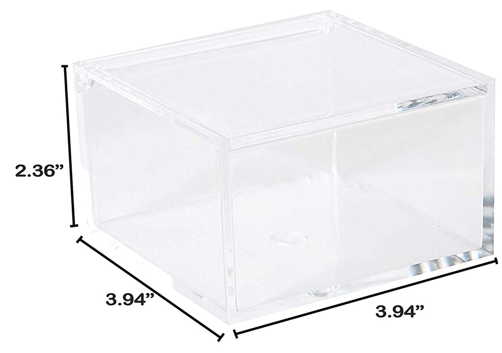 Clear Acrylic Boxes 3.94"X3.94"X2.36" 2 Pack