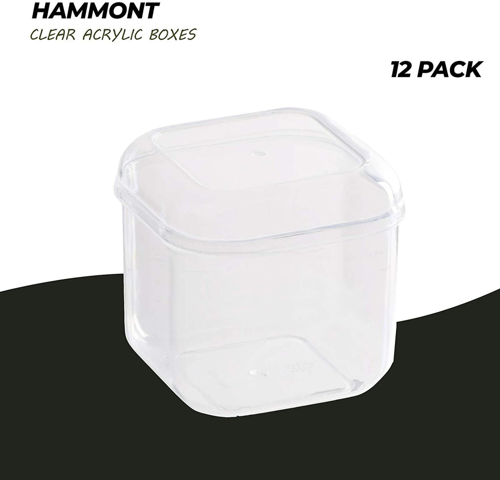 Clear Acrylic Boxes Rounded Edge 3"X3"X3" 12 Pack