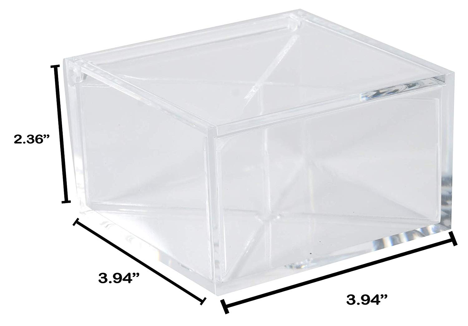 Clear Acrylic Boxes 4 sections 3.94"X3.94"X2.36" 2 Pack