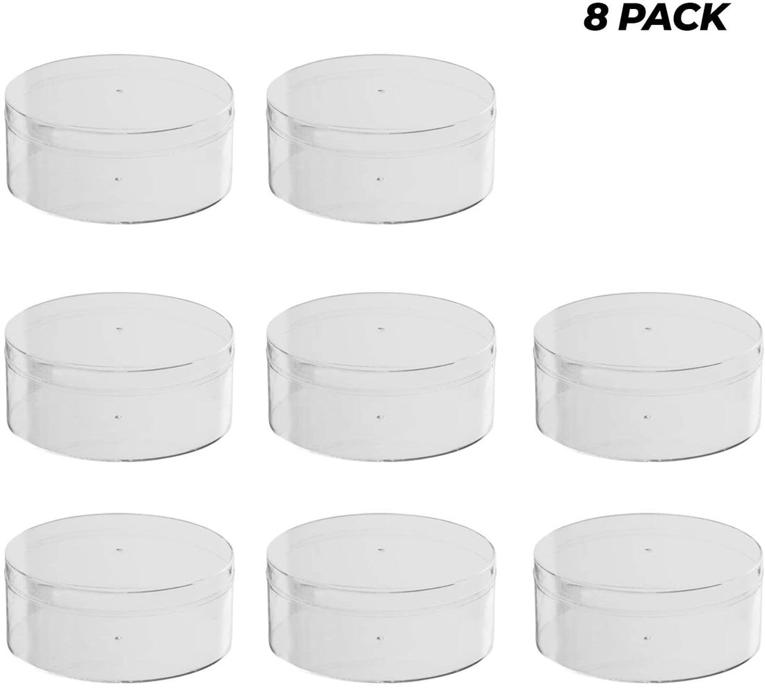 Clear Acrylic Boxes Round 4.75"X2.1" 8 Pack
