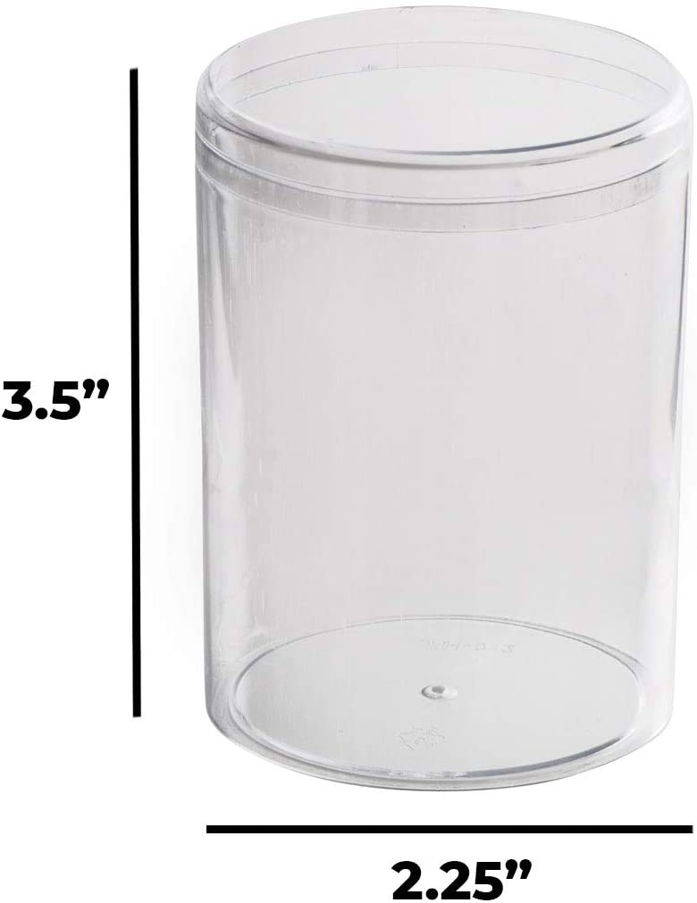 Clear Acrylic Boxes Round 2.25"X3.5" 12 Pack