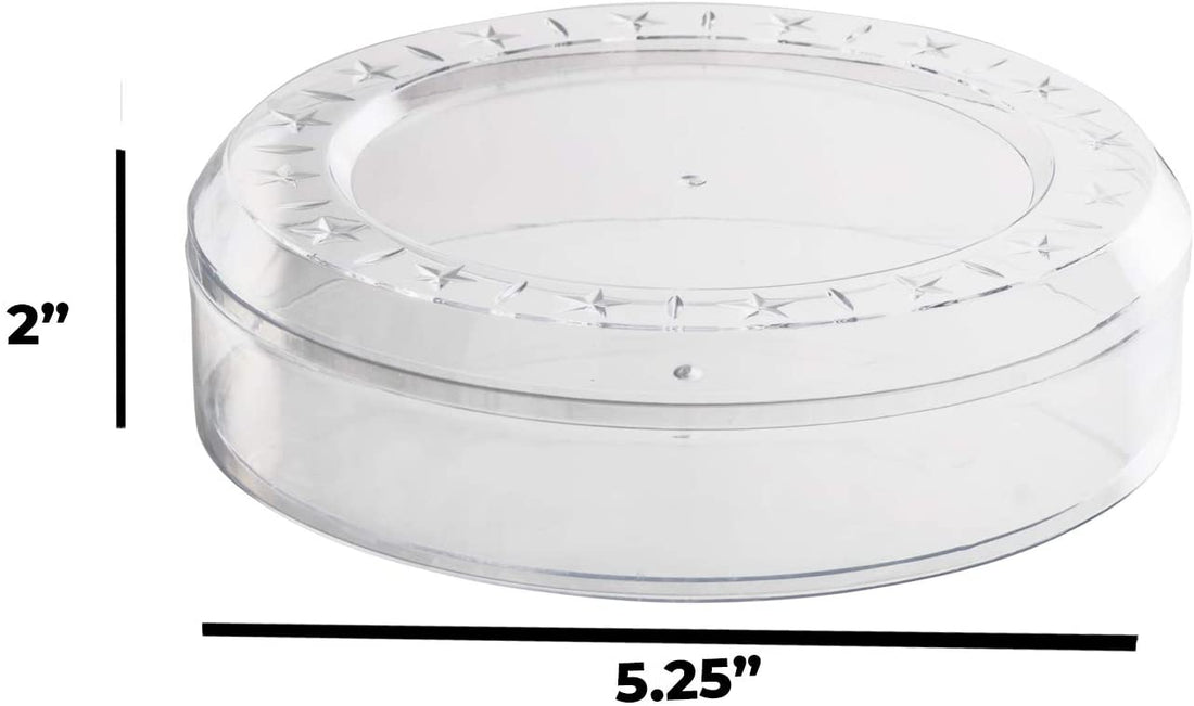 Clear Acrylic Boxes Round 5.25"X2" 6 Pack