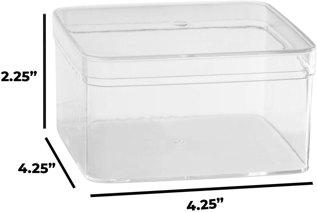 Clear Acrylic Boxes 4.25"X4.25"X2.25" 8 Pack