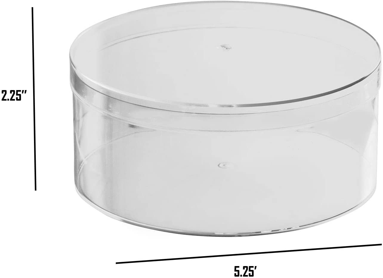 Clear Acrylic Boxes Round 5.25"X2.25"8 Pack