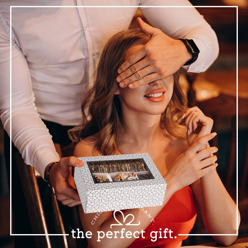 Window Box 7"X5"X2.5" Black and White With Six Sections 6 Pack