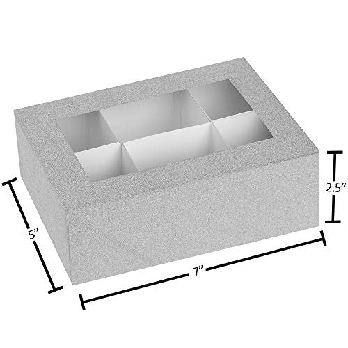 Window Box With Silver Six Sections 6 Pack 7"X5"X2.5"