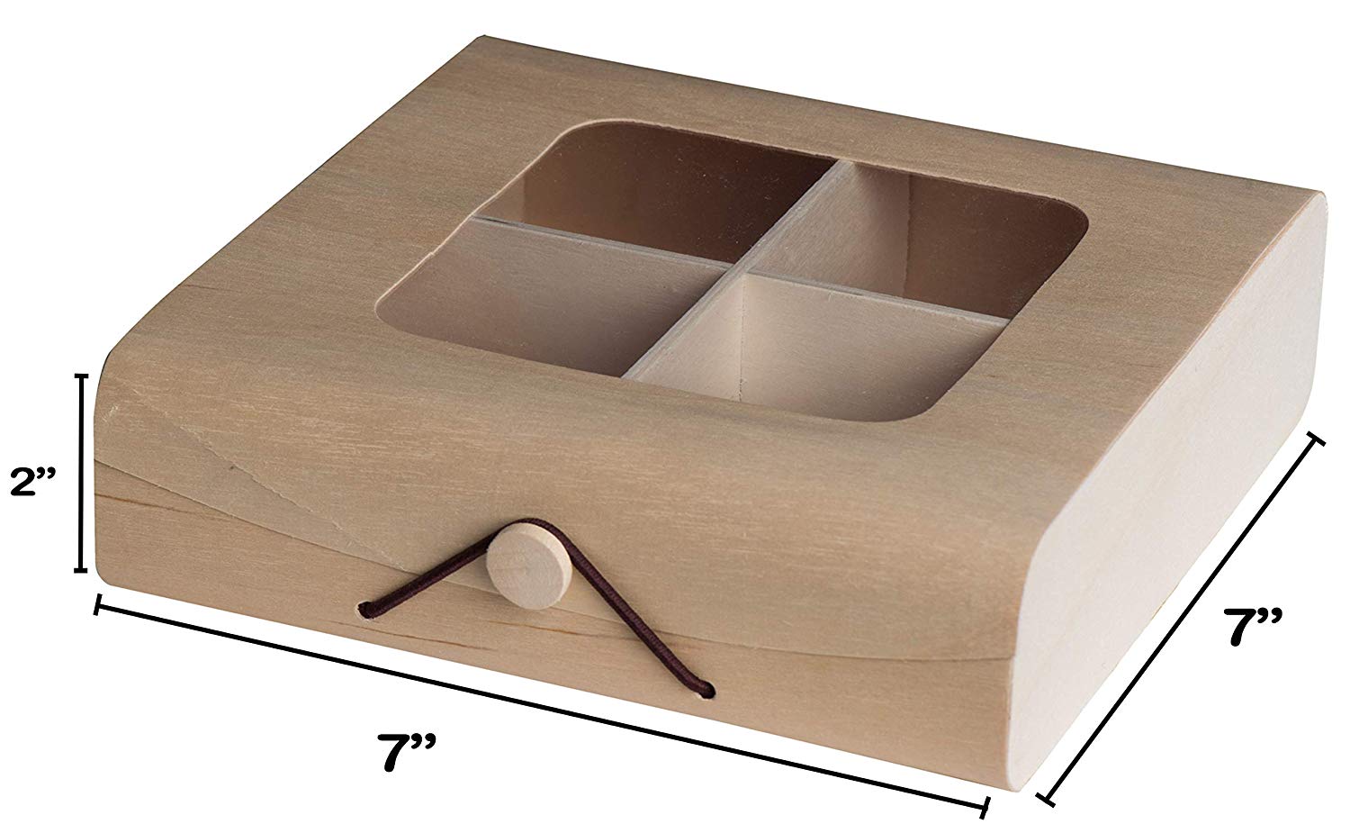 Wooden Candy Gift Box 4 Pack 7''X7''X2''