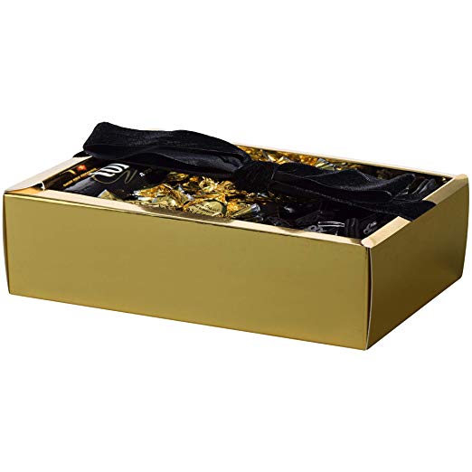 Clear Sleeve DIY Sliding Gold Gift Box 6 Pack 7 X 4.75 X 2