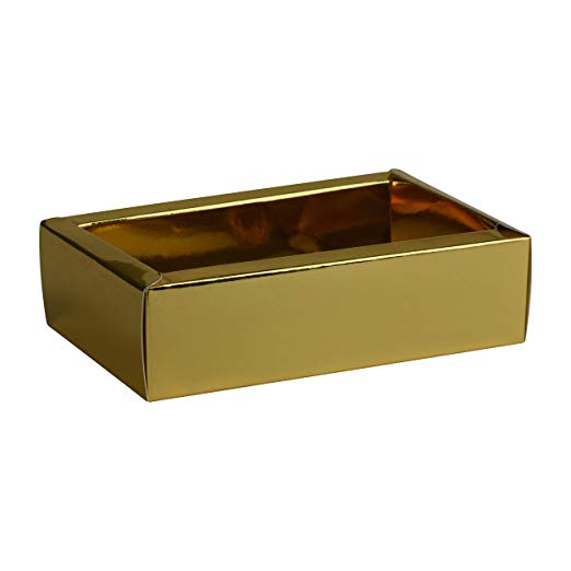 Clear Sleeve DIY Sliding Gold Gift Box 6 Pack 7 X 4.75 X 2
