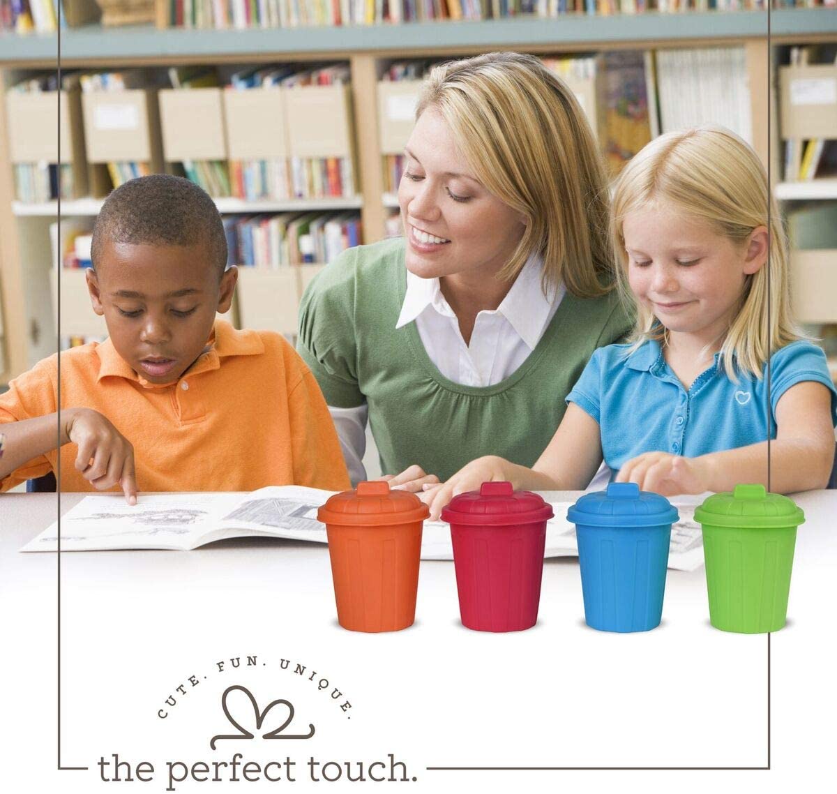 Mini Plastic Garbage Cans 4 Pack 3.5"X3.5"X4"