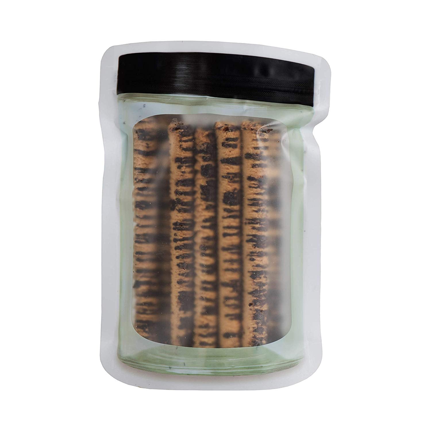 Jar Shape Zipper Airtight Black 5"X7.5" Seal Bag 10 Pack