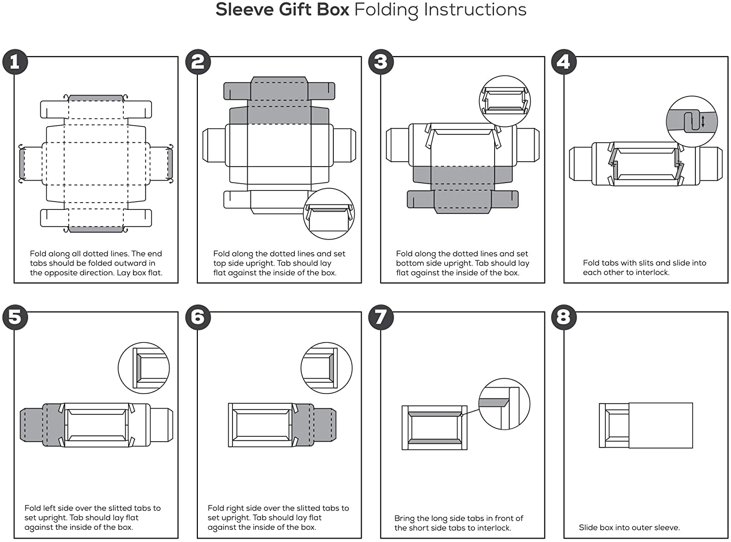 Clear Sleeve Sliding Black Gift Box 6 Pack 7x4.75x2