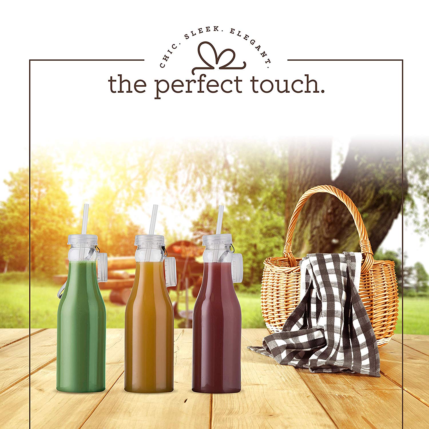 Clear Plastic Bottle With Straw 22 Oz 6 Pack