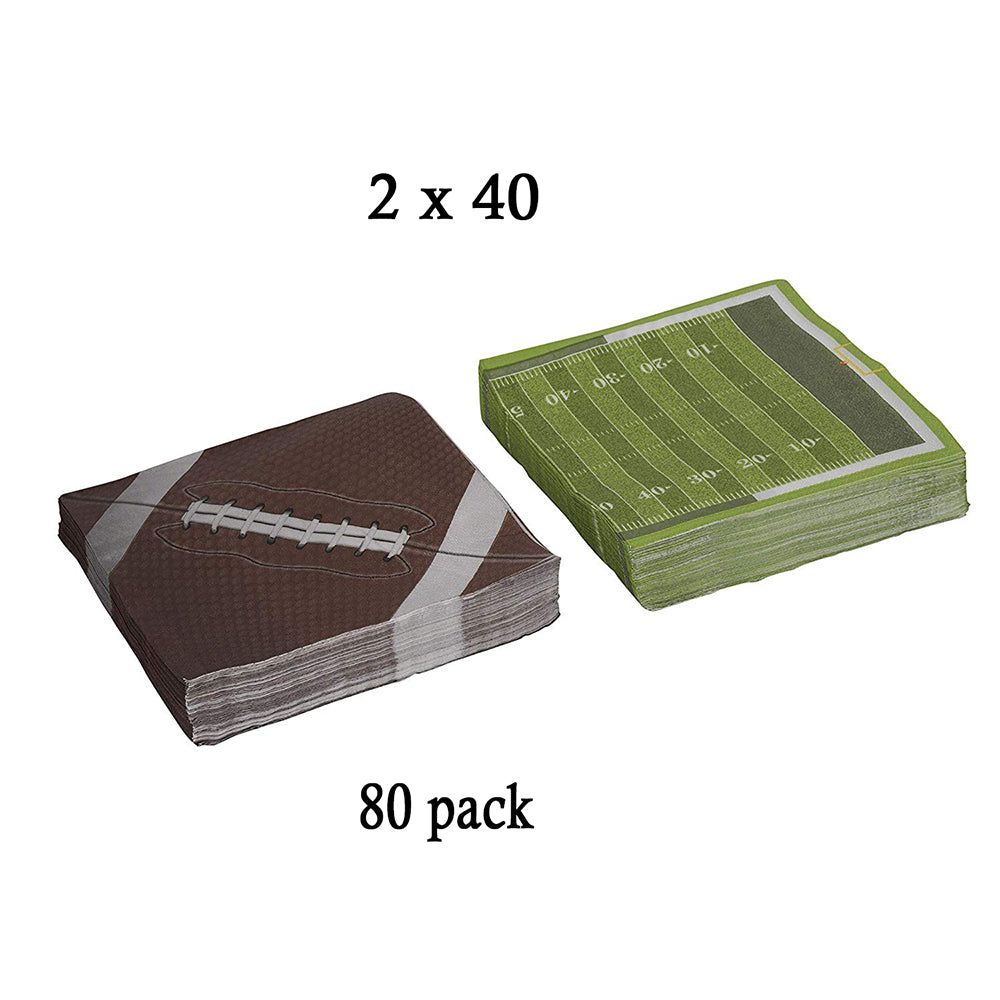 Football Theme Napkins Tableware 80 Pack