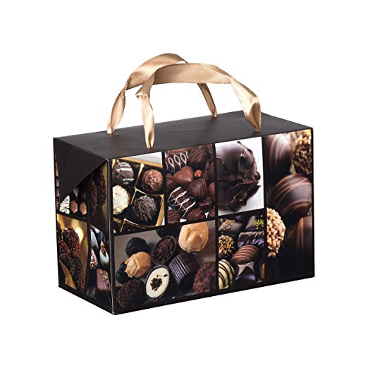 Chocolate Design Paper Gift Bag Box 6 Pack 7X3.5X4.75"