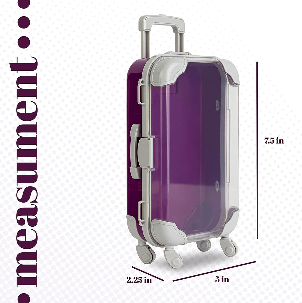 Purple Plastic Suitcase Candy Box 3 Pack  7.5"x5"x2.5"