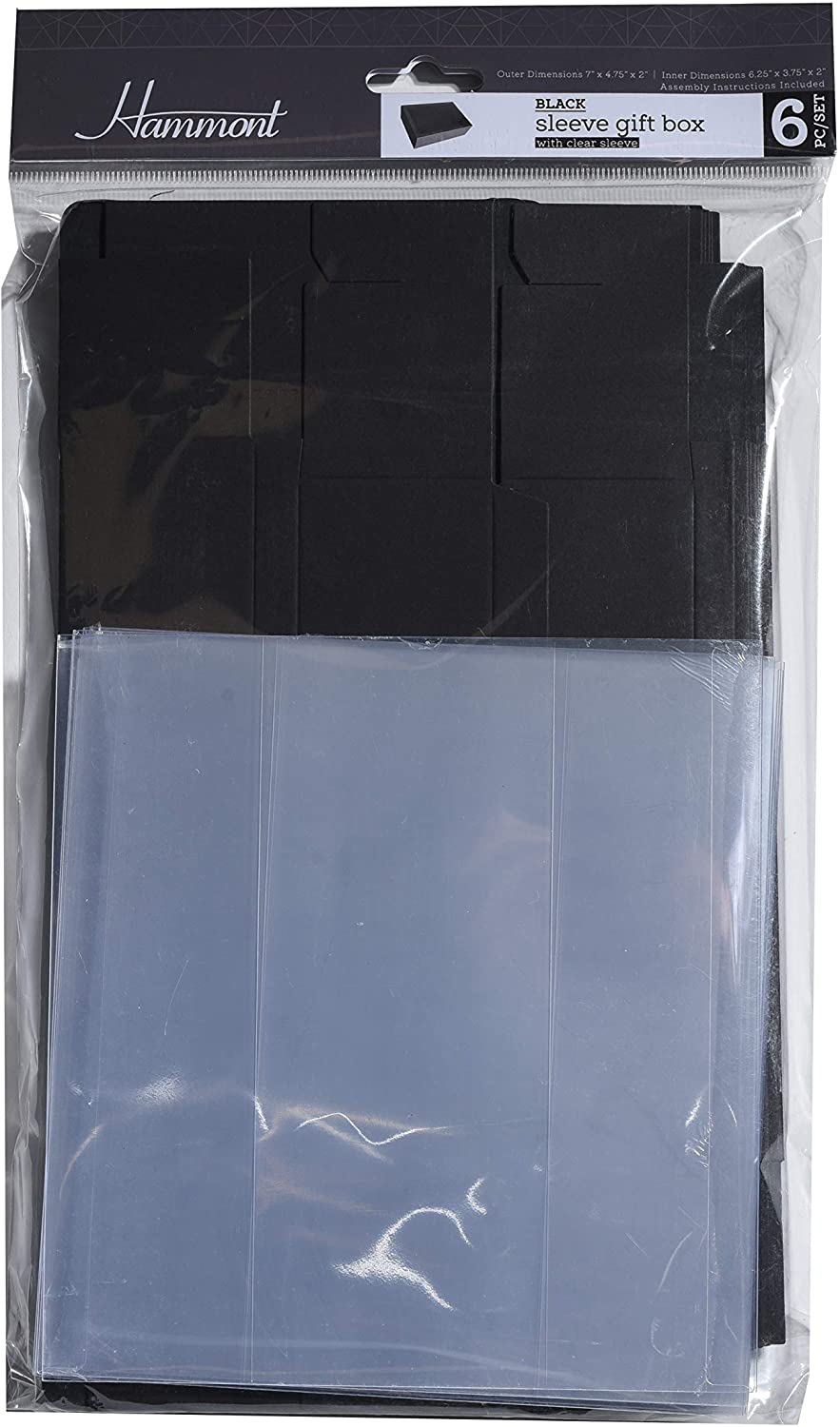 Black Slide Open Candy Box Sleeve, 5x2.75x1.25, 100 Pack