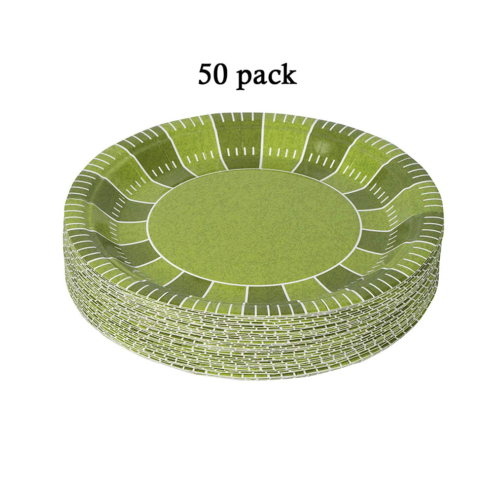 Football Themed 7" Disposable Round Paper Plates 50 Pack