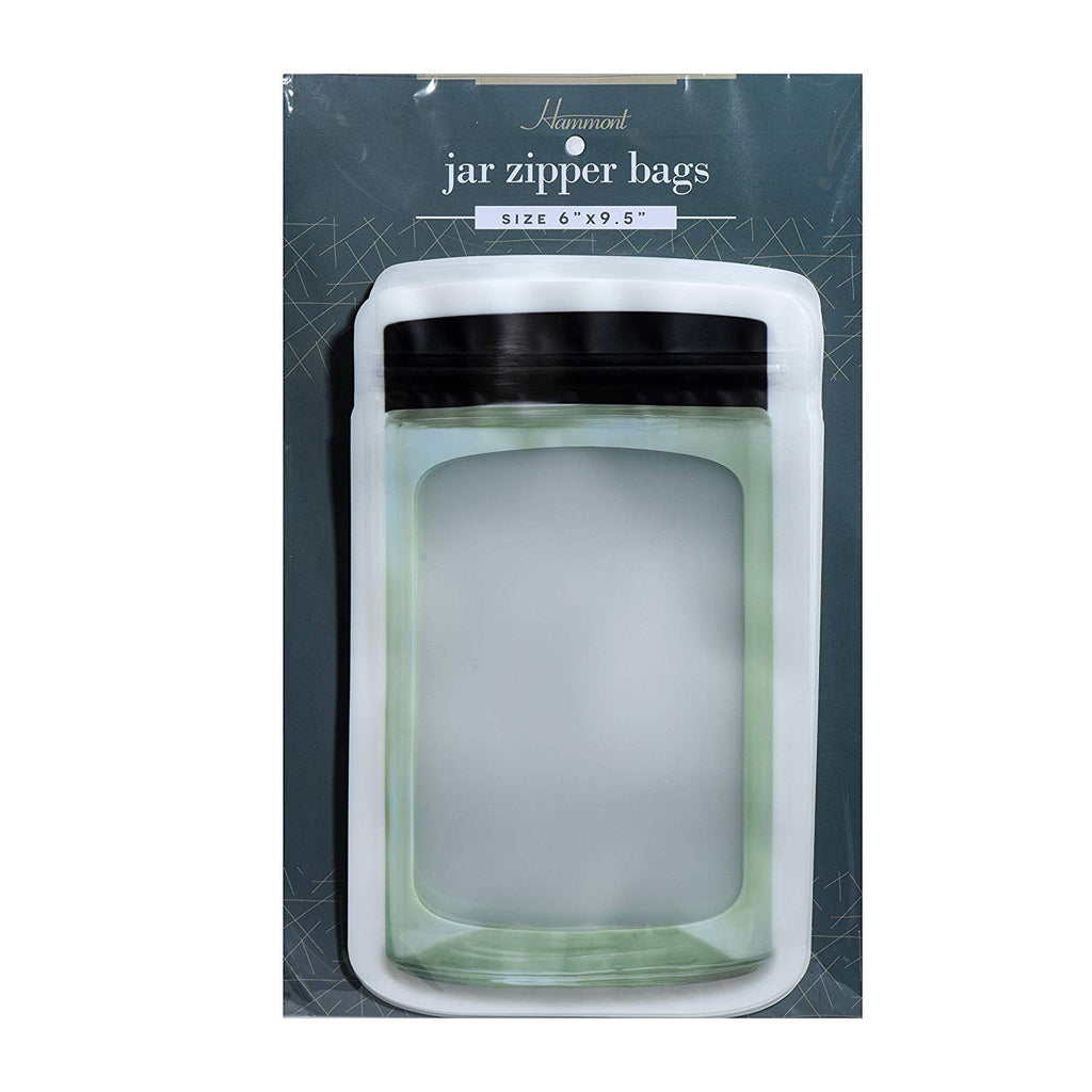 Jar Shape Airtight Seal Black 6"X9.5" Bag 10 Packs