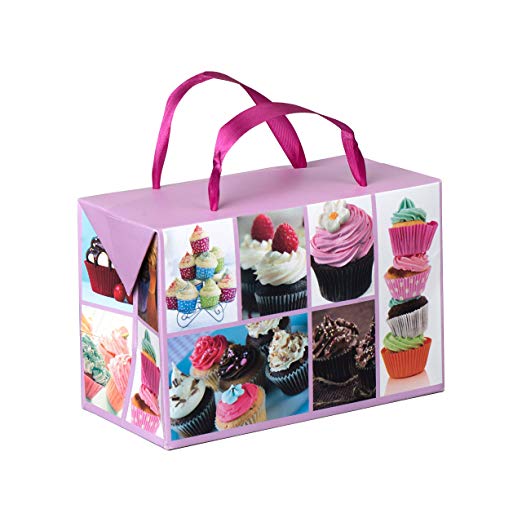 Cupcake Design Paper Gift Bag Box 6 Pack 7"X 3.5"X 4.75"