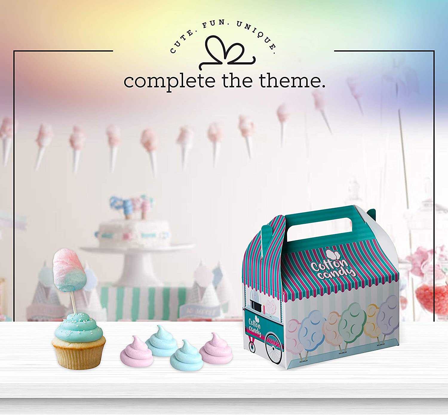 Cotton Candy Paper Treat Boxes 10 Pack 6.25" X 3.75" X 3.5"