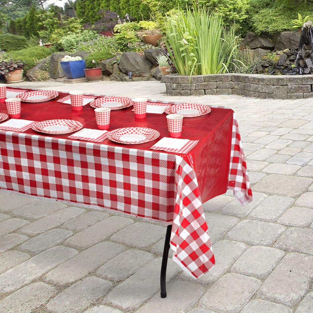 Picnic Themed 7" Disposable Round Paper Plates 50 Pack
