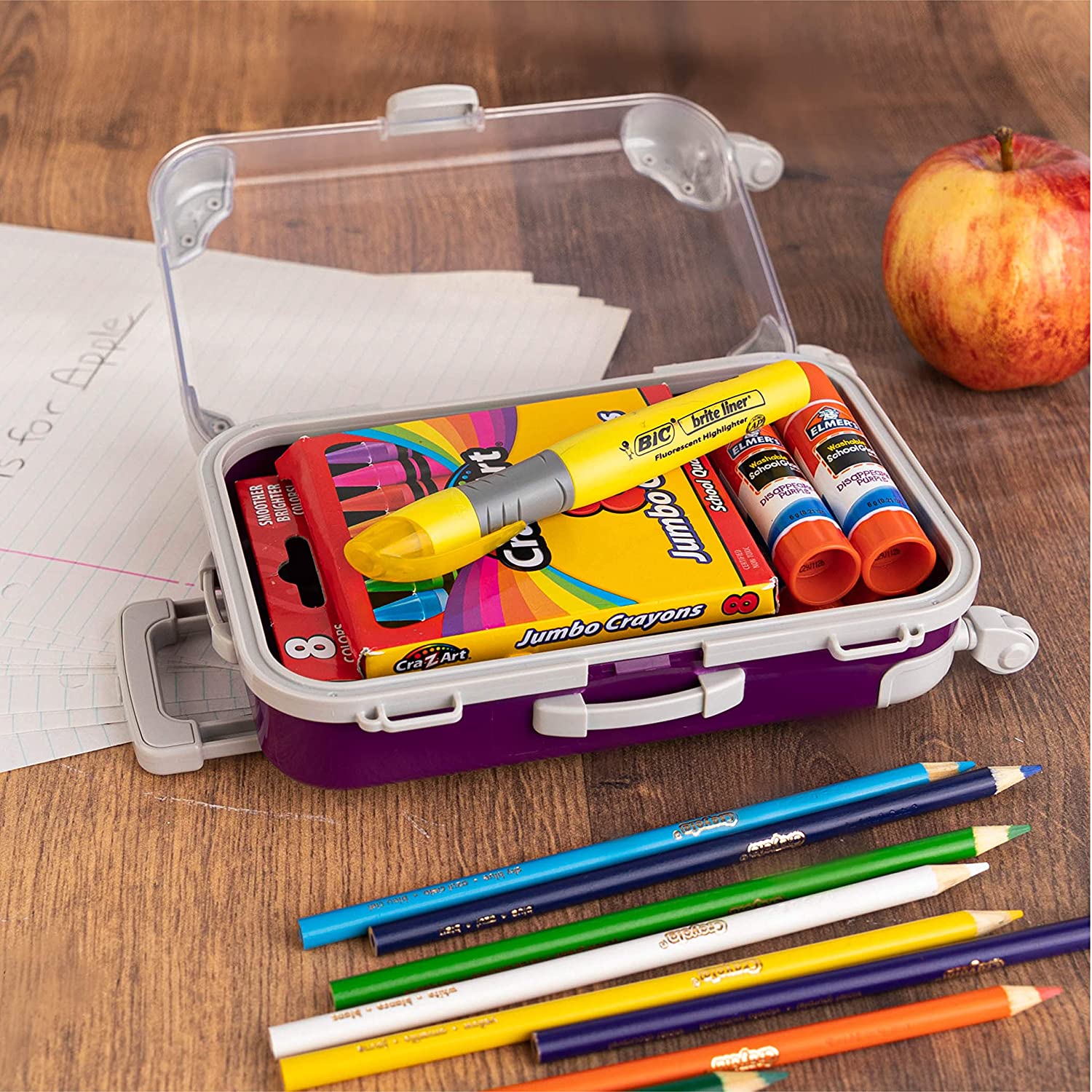 Purple Plastic Suitcase Candy Box 3 Pack  7.5"x5"x2.5"