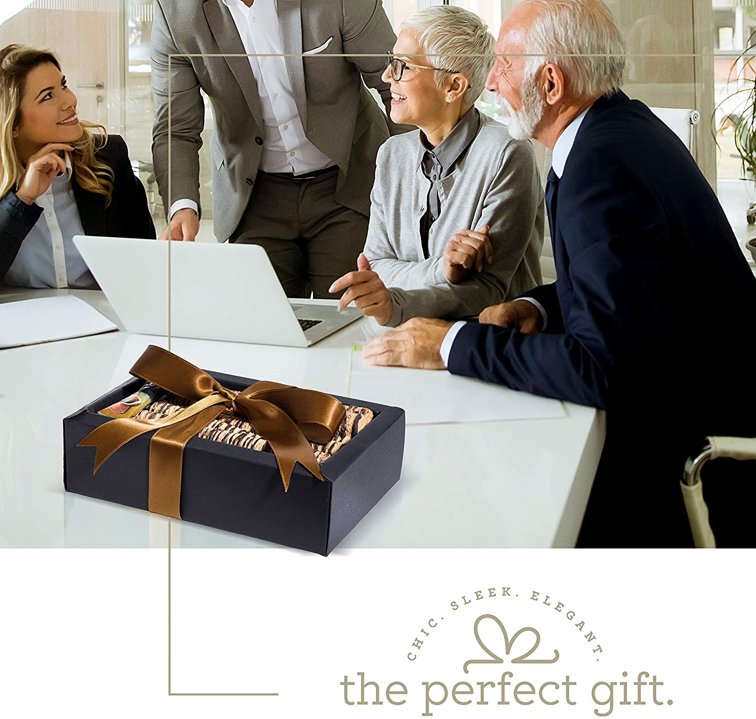 Clear Sleeve Sliding Black Gift Box 6 Pack 7x4.75x2