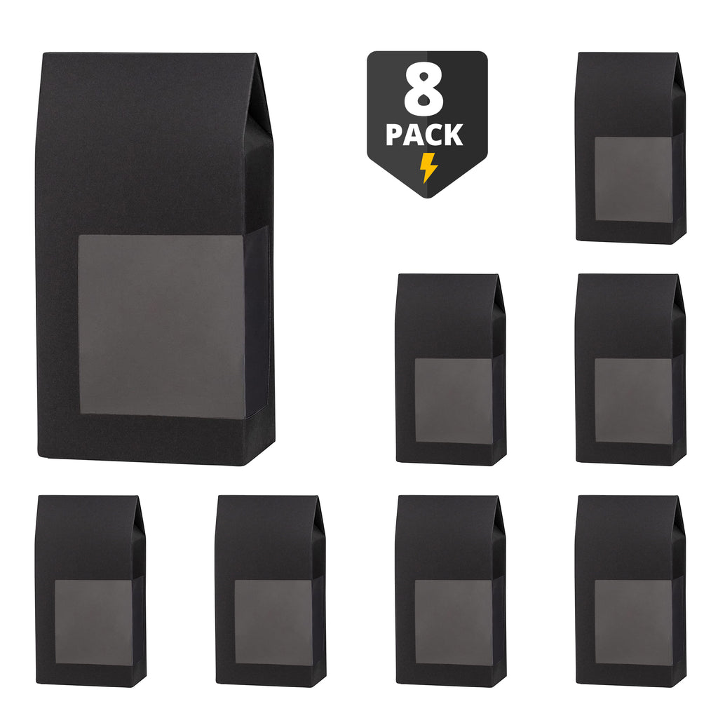 Tall Paper Boxes With Window Black 6.75X3.5X2 Gift Boxes 8 Pack