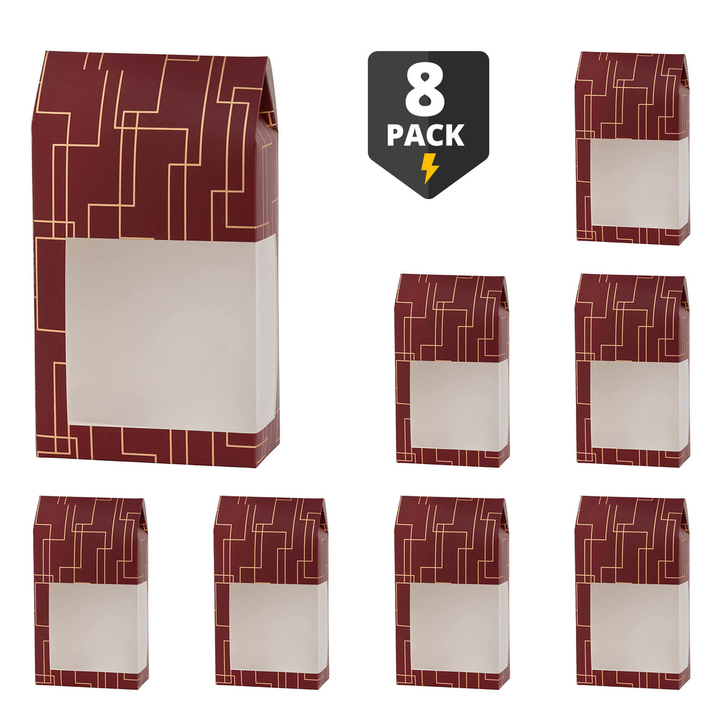 Red Gift Boxes 8 Pack Tall Paper Boxes With Window 9X5X2.5"