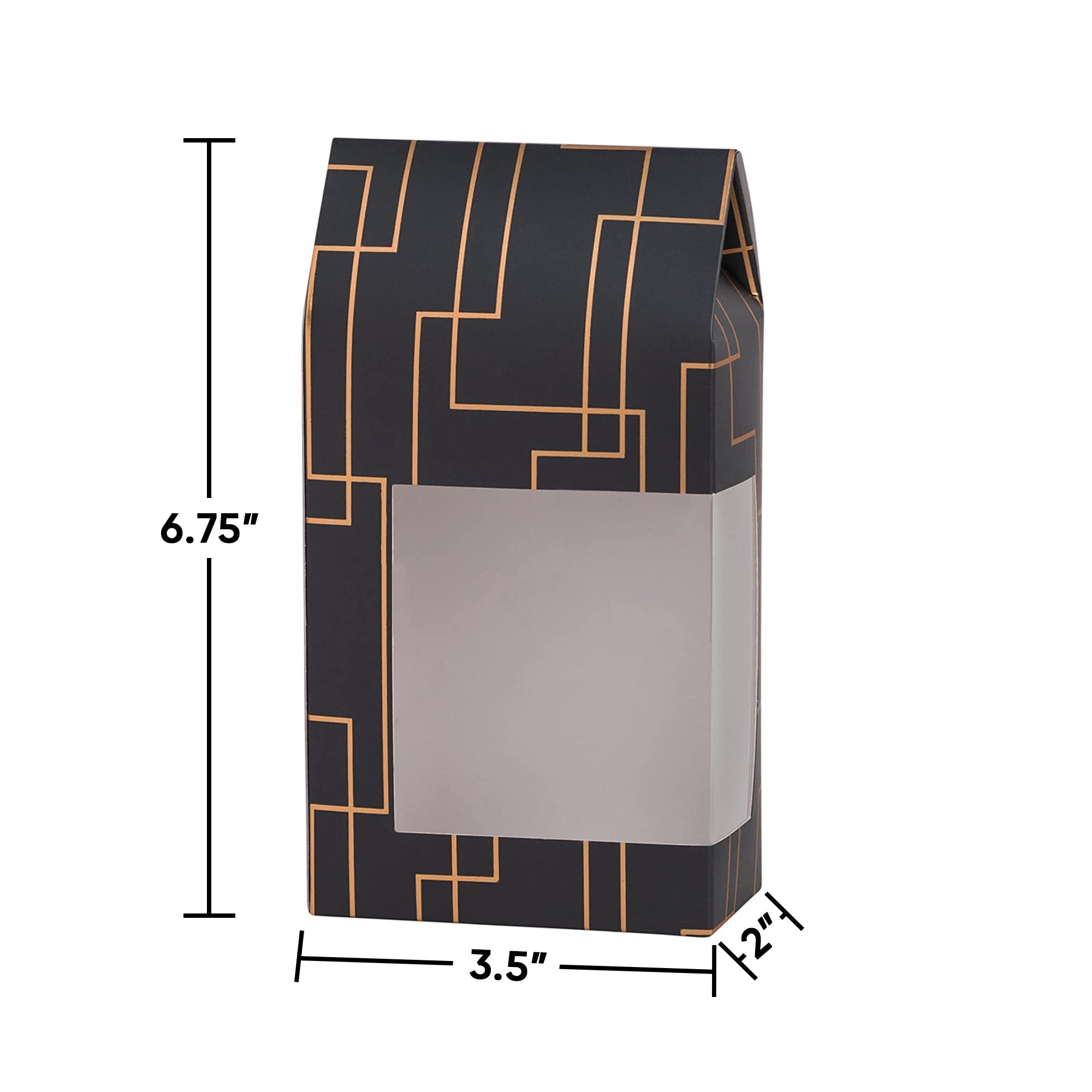 Gray 6.75X3.5X2 Gift Boxes 8 Pack Tall Paper Boxes With Window