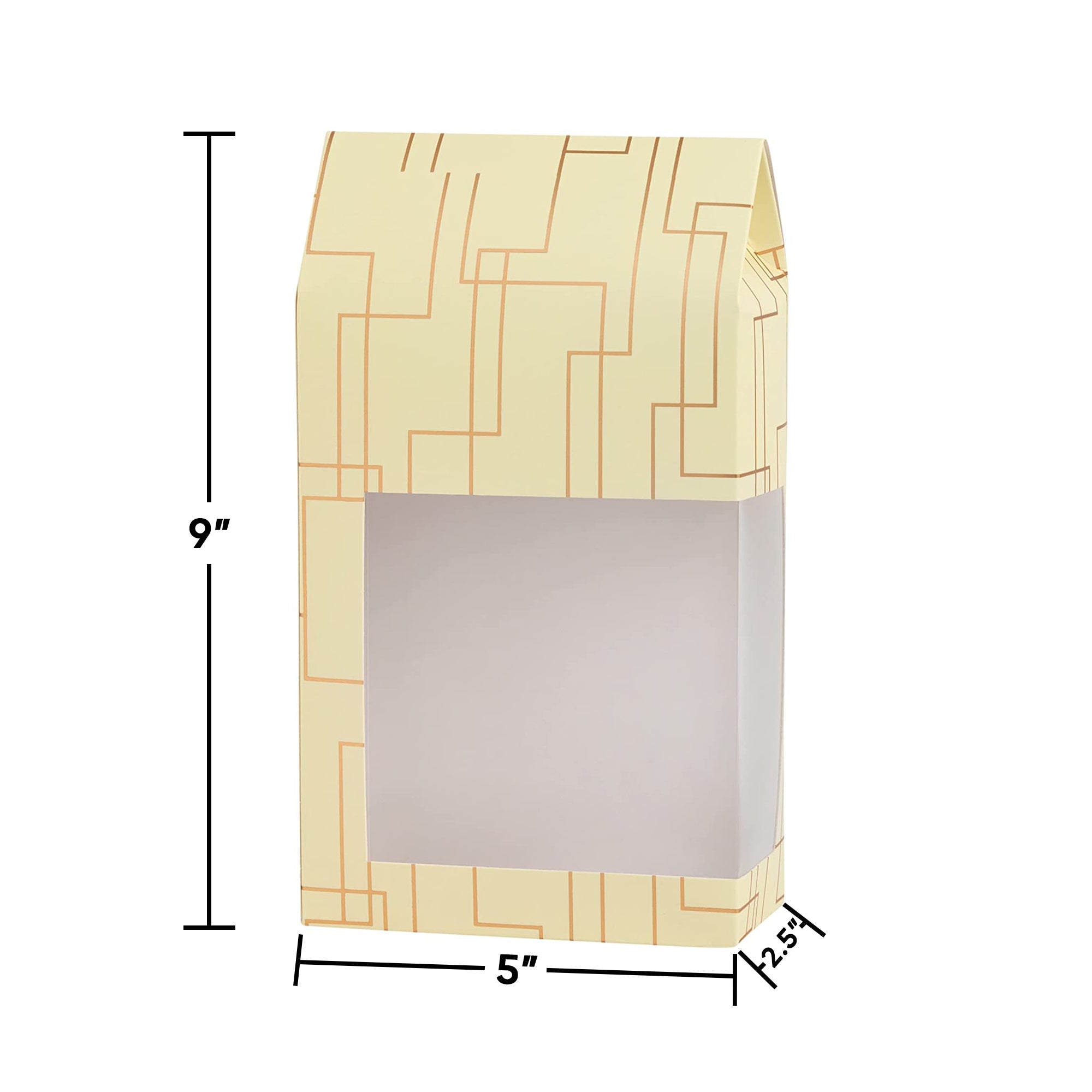 Cream Gift Boxes 8 Pack Tall Paper Boxes With Window 9X5X2.5