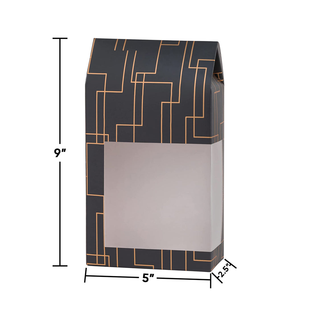 Gray Gift Boxes 8 Pack Tall Paper Boxes With Window 9X5X2.5"