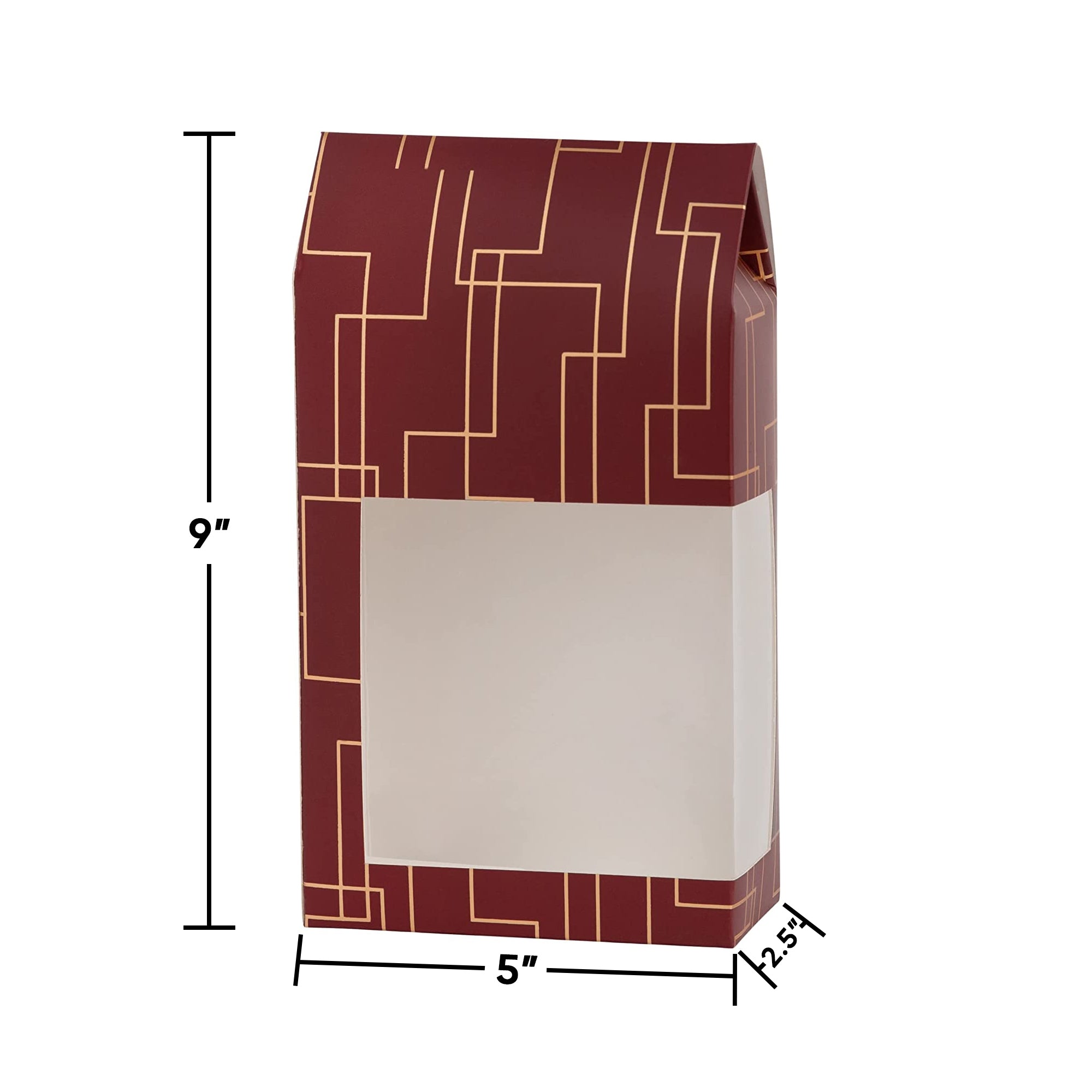 Red Gift Boxes 8 Pack Tall Paper Boxes With Window 9X5X2.5"