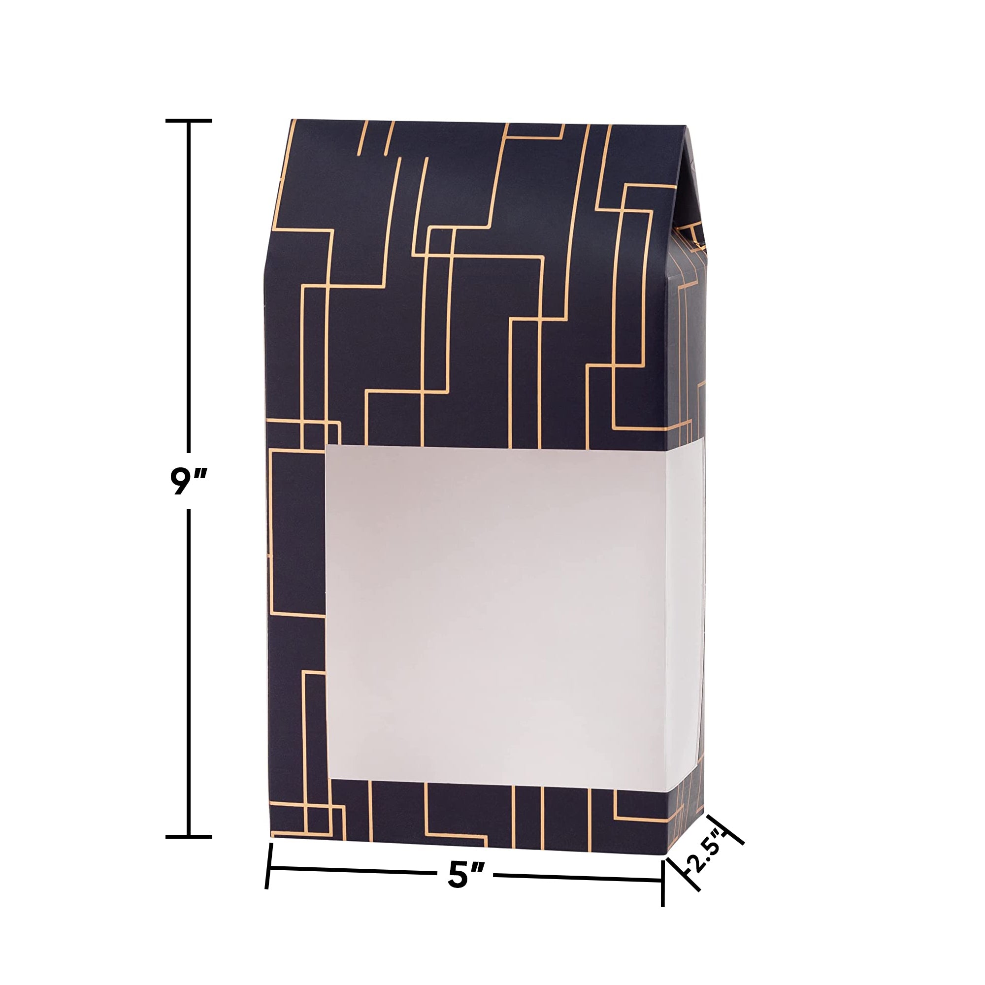 Blue Gift Boxes 8 Pack Tall Paper Boxes With Window 9X5X2.5