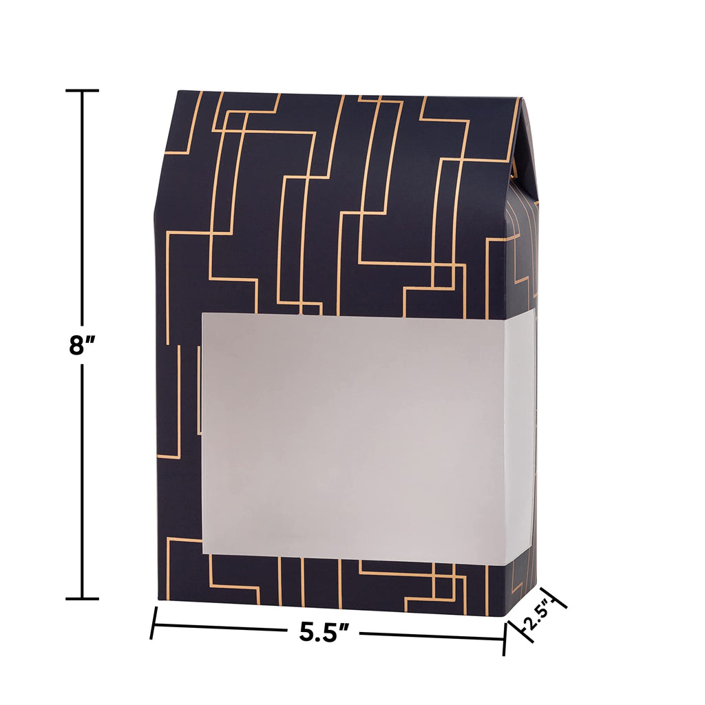 Tall Paper Boxes With Window Blue 8X5.5X2.5 Gift Boxes 8 Pack