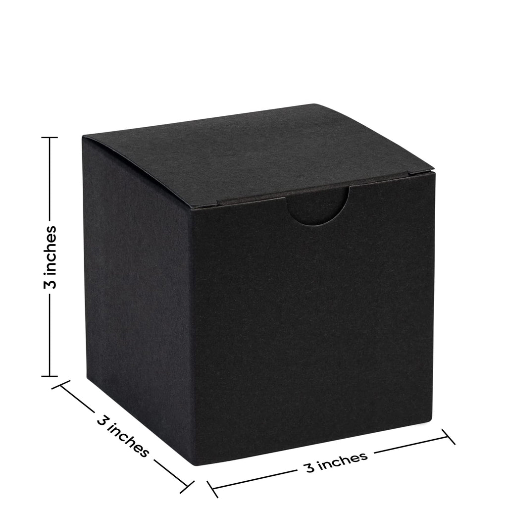 Cube Black Gift Tuck Top Boxes 18 Pack 3X3X3