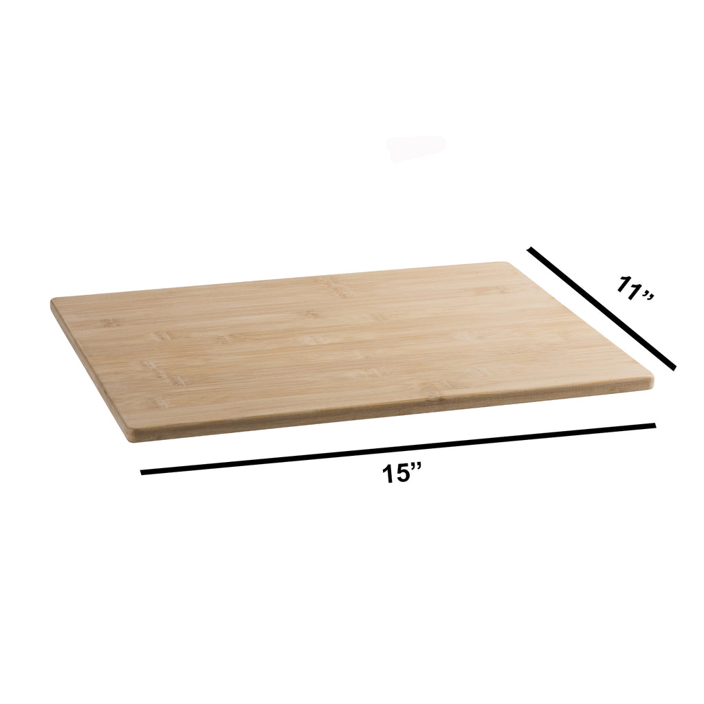 Bamboo Medium Kitchen Cutting Board 15"X 11"X 0.5" Cheese and Charcuterie Pack of 2