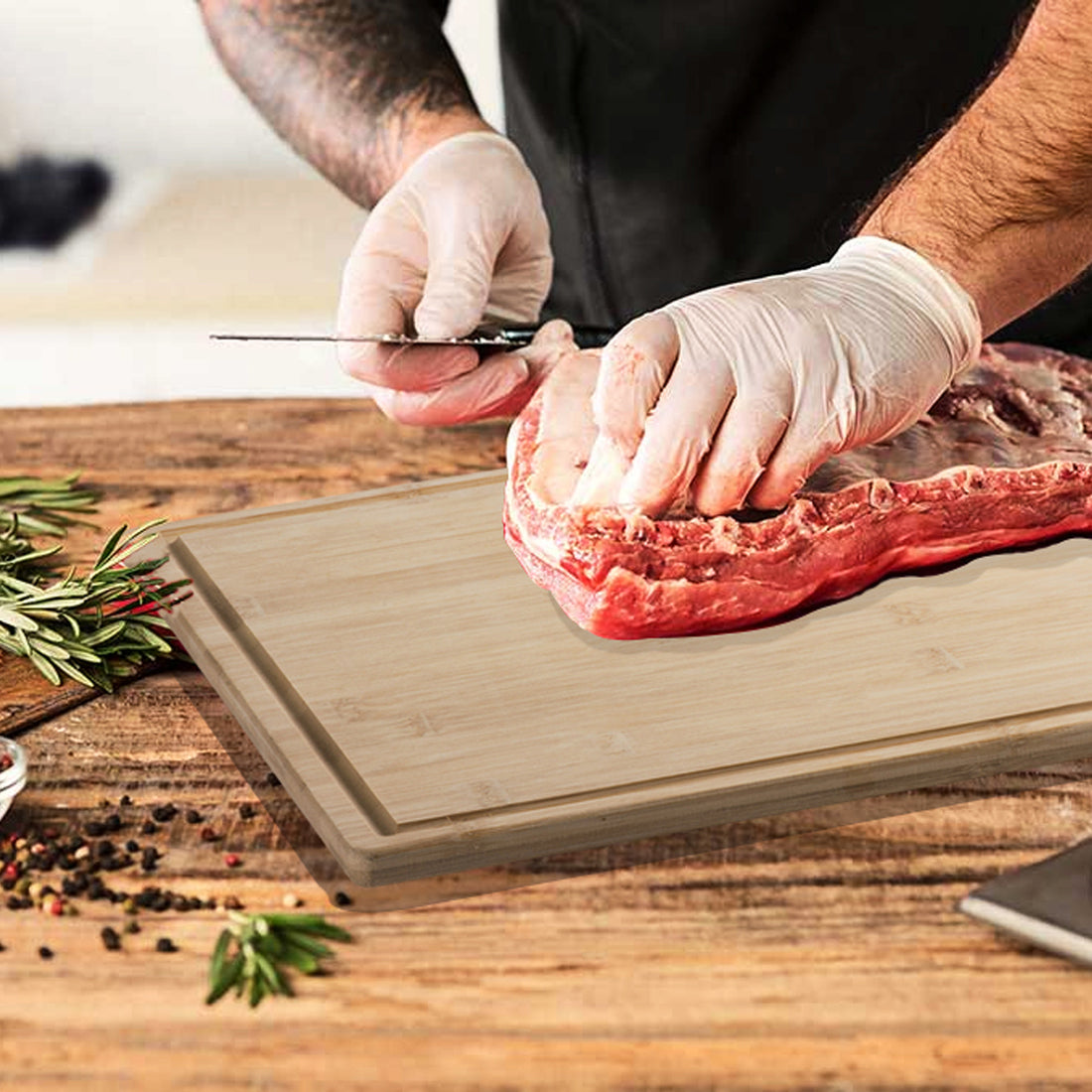 Bamboo Cutting Board Pack of 2 17"X 13"X 0.5"