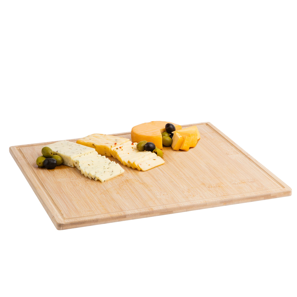 Bamboo Cutting Board Tray 16x16x0.5 Inches  45.72 X 45.72 X 1.27 cm  Eco Friendly Kitchen Gadget  Wooden Serving Trays for Meat, Vegetables, Cheese and Charcuterie Board Bamboo Cutting Boards for Home and Kitchen Essentials