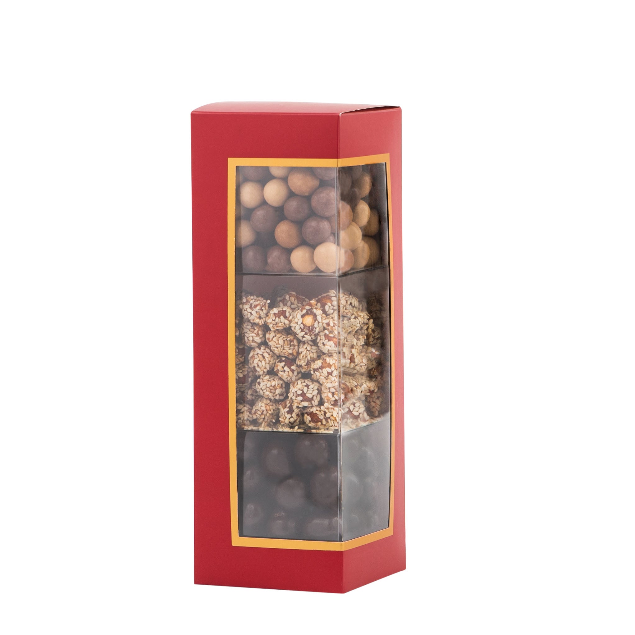 Maroon Decorative Pastry Boxes with Window 3.15 x 3.15 x 9.25 inch Treat Boxes