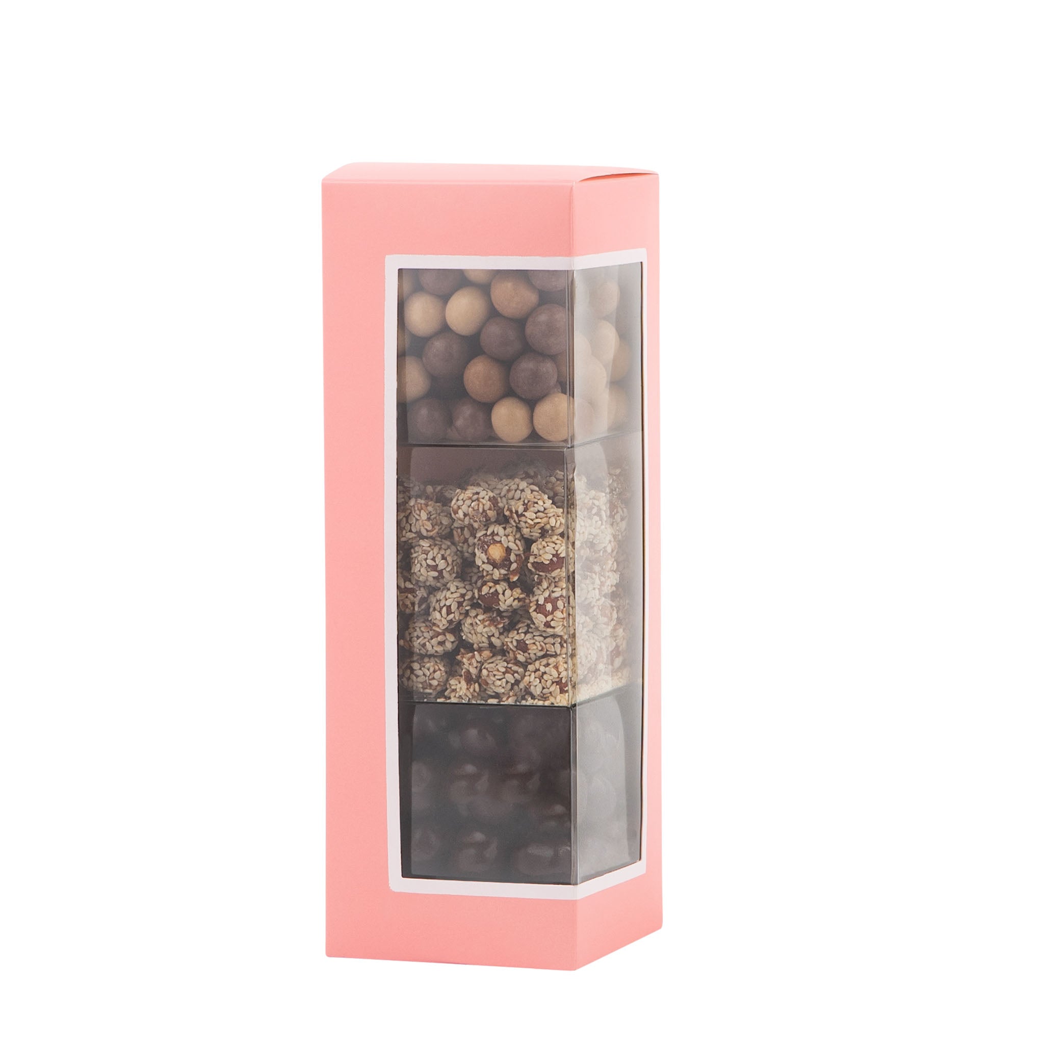 Pink Decorative Pastry Boxes with Window 3.15 x 3.15 x 9.25 inch Treat Boxes