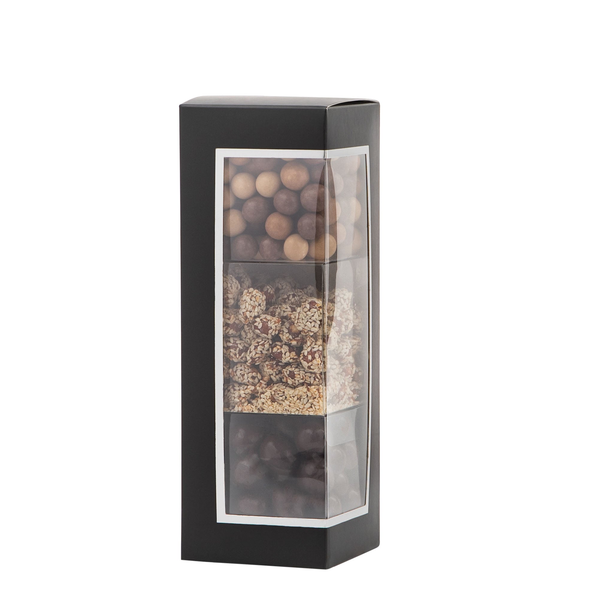 Black Decorative Pastry Boxes with Window 3.15 x 3.15 x 9.25 inch Treat Boxes