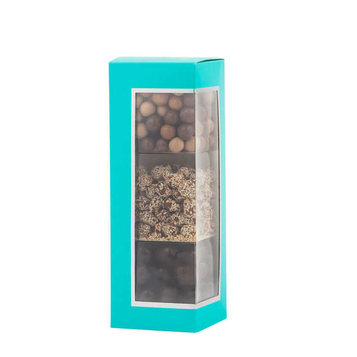 Teal Decorative Pastry Boxes with Window 3.15 x 3.15 x 9.25 inch Treat Boxes