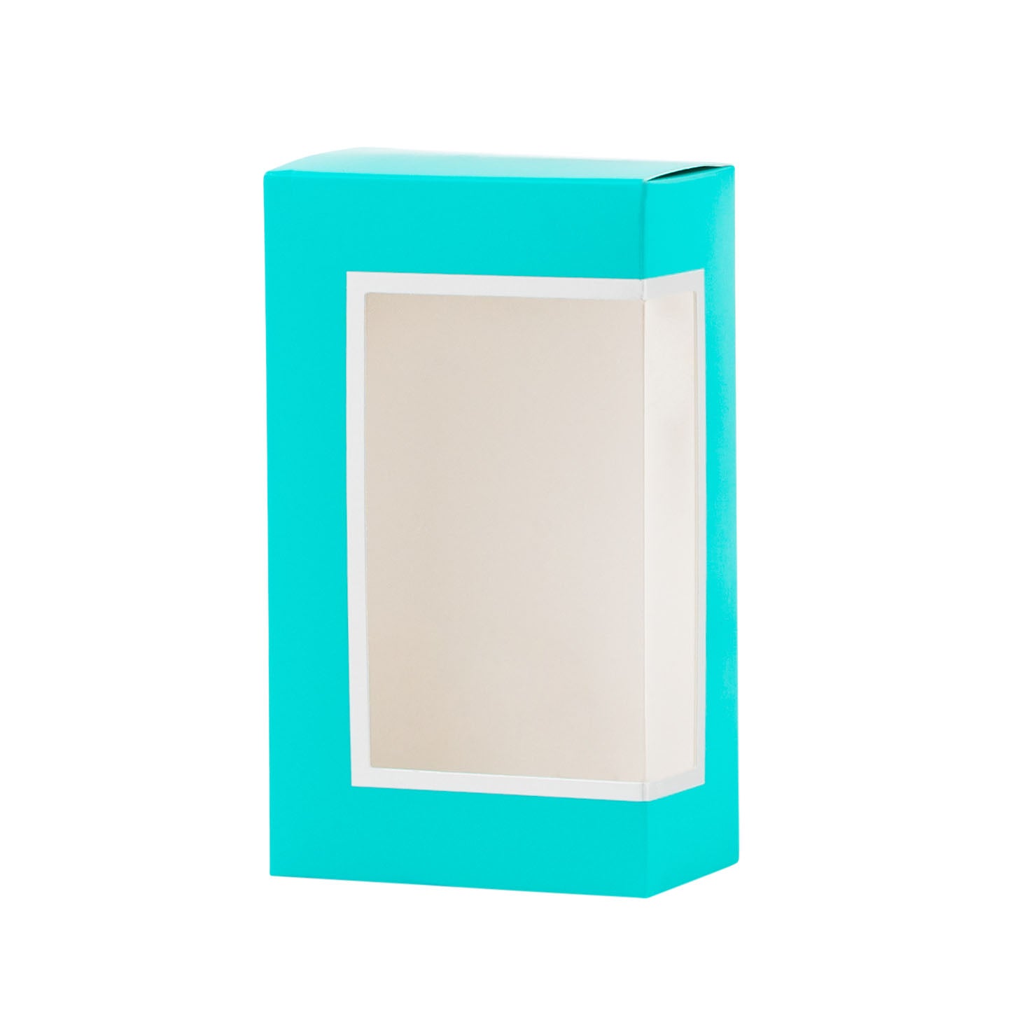 Teal Decorative Pastry Boxes with Window 3.5 x 2 x 6 inch Treat Boxes 6 pack