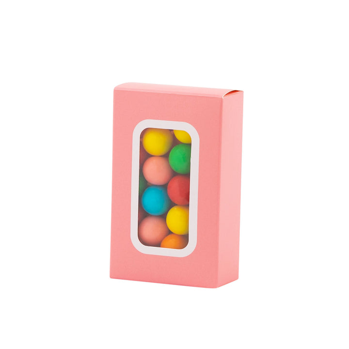 Pink Party Favor Boxes Decorative Pastry Boxes with Window 2.25x1.125x3.75 Inch Treat Boxes 12 pack