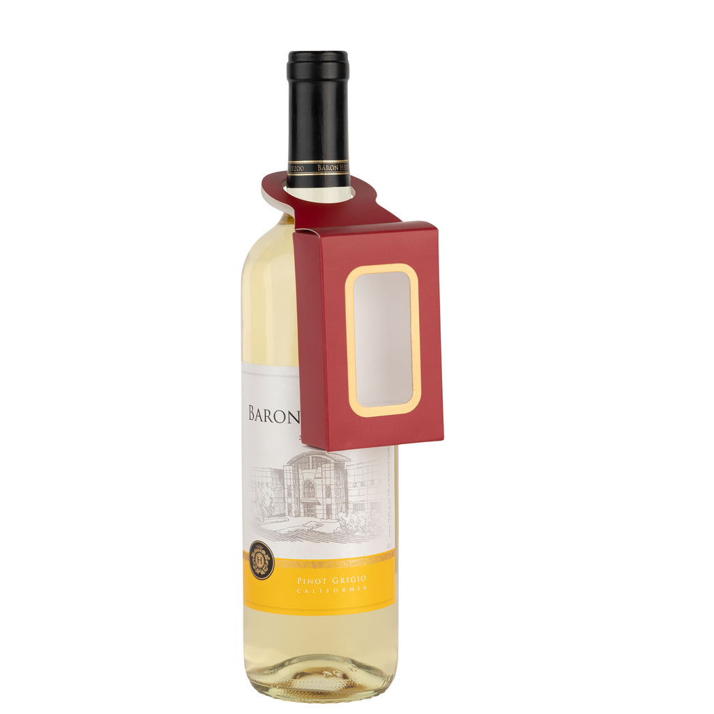 Maroon Wine Bottle Gift Box Hanger 12 Pack 2.25x1”.125”x3.75”