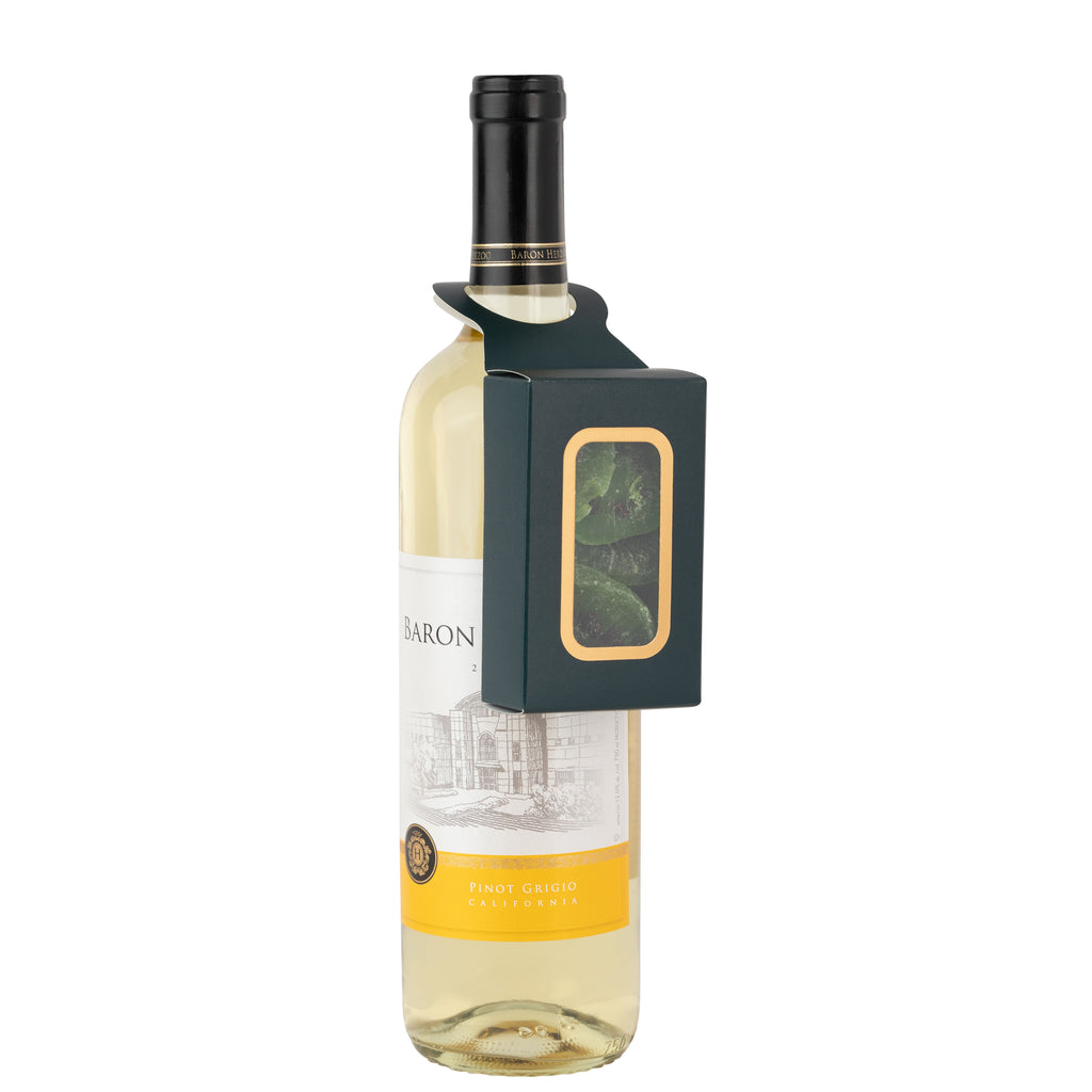 Navy Wine Bottle Gift Box Hanger with Window 12 Pack 2.25x1”.125”x3.75”