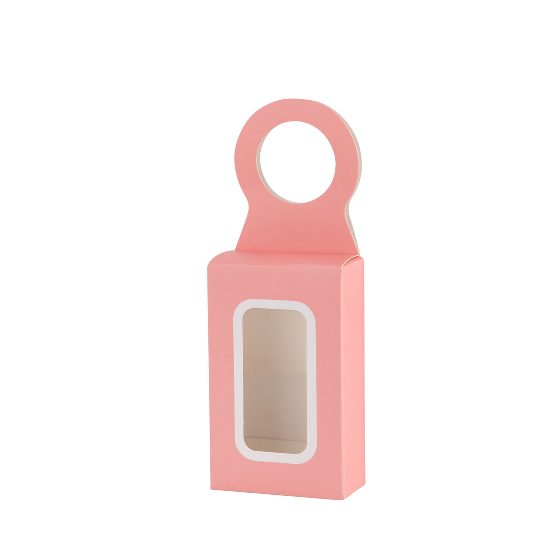 Pink Wine Bottle Gift Box Hanger with Window 12 Pack 2.25x1”.125”x3.75”
